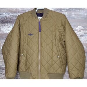 Vintage Brown Quilted Columbia Jacket Full Zip Radial Sleeve Women's M 90s VTG